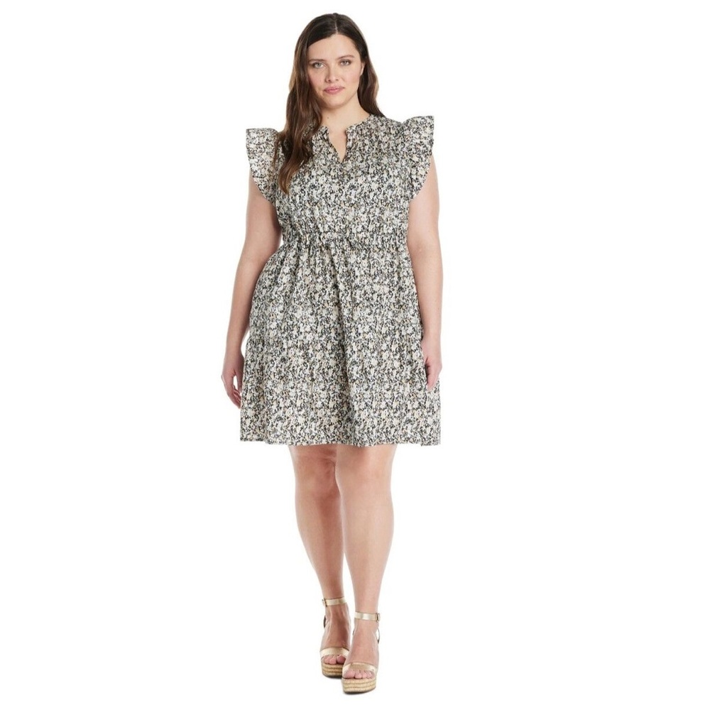 Time and Tru Floral  Spring/ Summer Ruffle Short Dress w/ Pockets XXL (20)